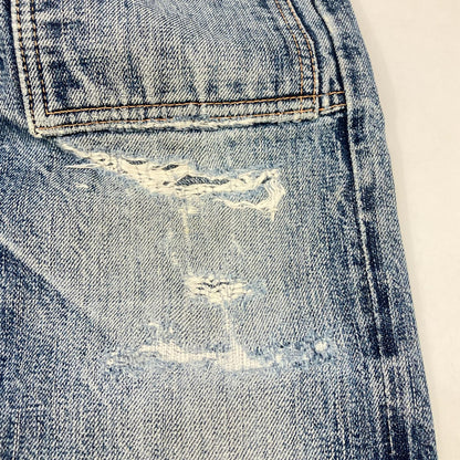 FULLCOUNT 1246 Blue Damaged Denim Bush Pants Bottoms