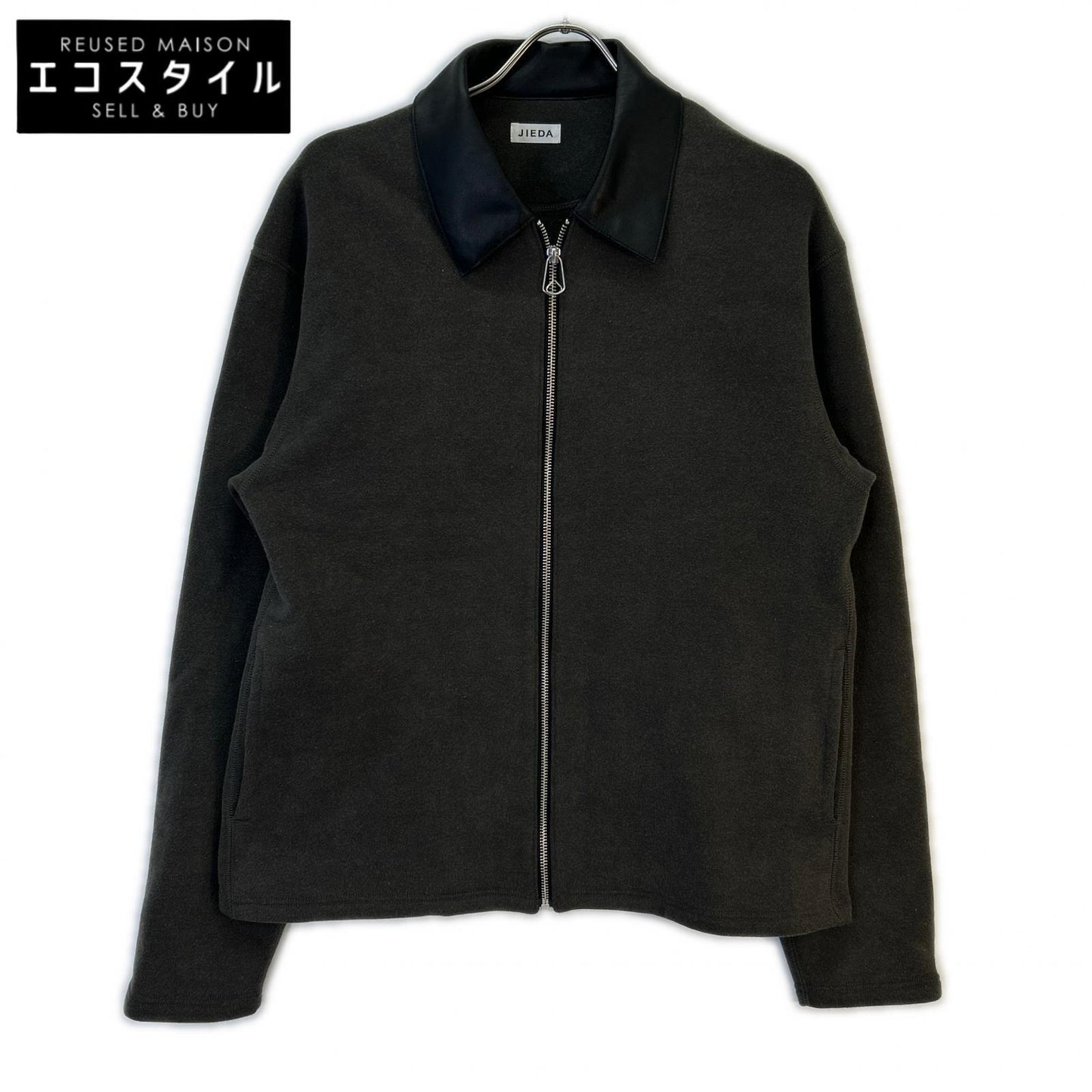 jieDa ジエダ 25AW グレー Leather Collar Fade Sweat Zip Jacket　Jie-25W-CT04-B ジャケット