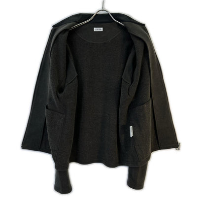 jieDa ジエダ 25AW グレー Leather Collar Fade Sweat Zip Jacket　Jie-25W-CT04-B ジャケット
