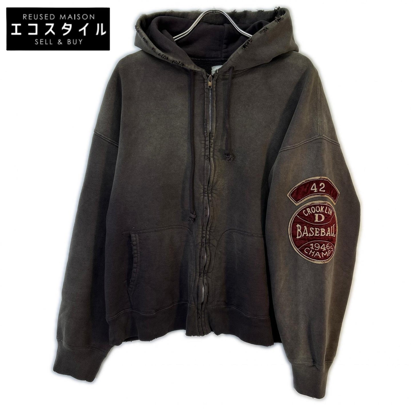 25AW BROWN BASEBALL CHAMPION ZIP HOODIE Tops L Men's