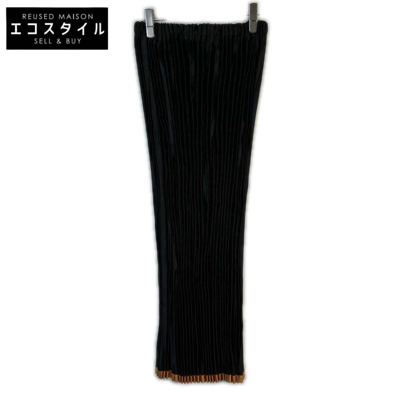 IM63-FG602 Black Pleated Skirt Skirt M Women's