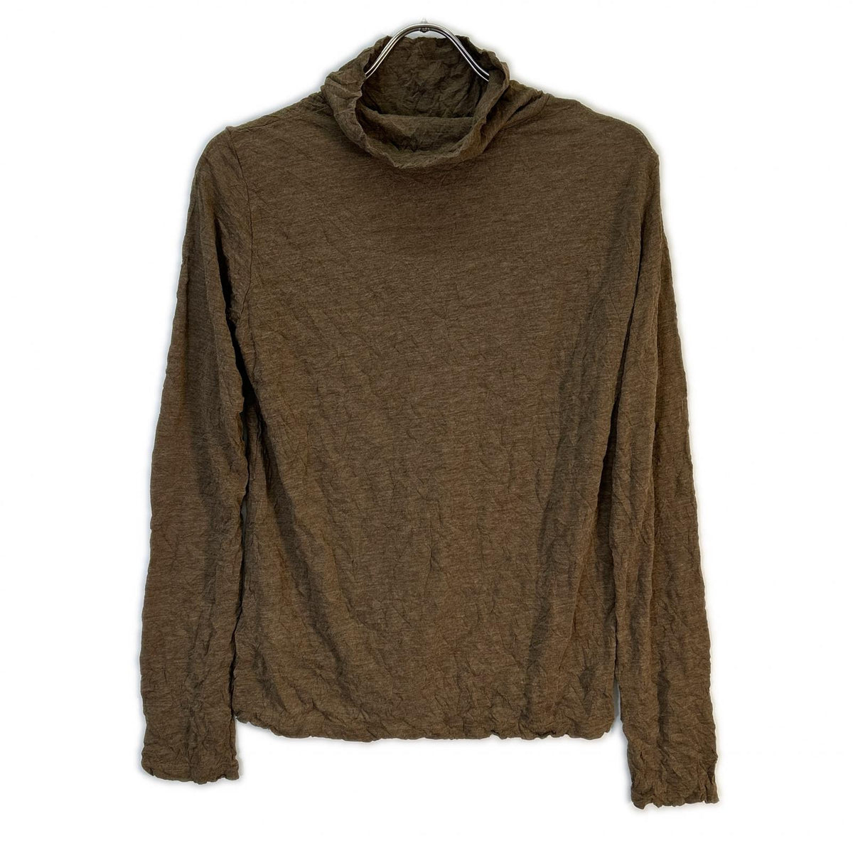 MeISSEYMIYAKE ミーイッセイミヤケ MI32JK372 ブラウン シワ加工 ハイネックカットソー トップス