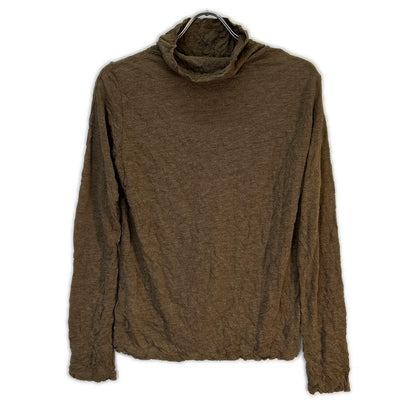 MeISSEYMIYAKE ミーイッセイミヤケ MI32JK372 ブラウン シワ加工 ハイネックカットソー トップス