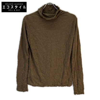 MeISSEYMIYAKE ミーイッセイミヤケ MI32JK372 ブラウン シワ加工 ハイネックカットソー トップス
