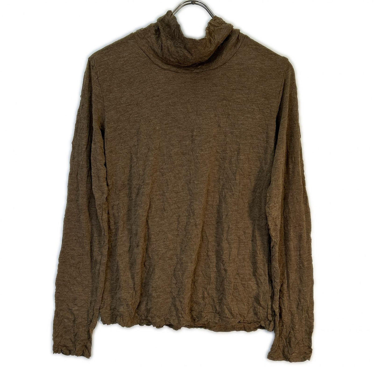 MeISSEYMIYAKE ミーイッセイミヤケ MI32JK372 ブラウン シワ加工 ハイネックカットソー トップス