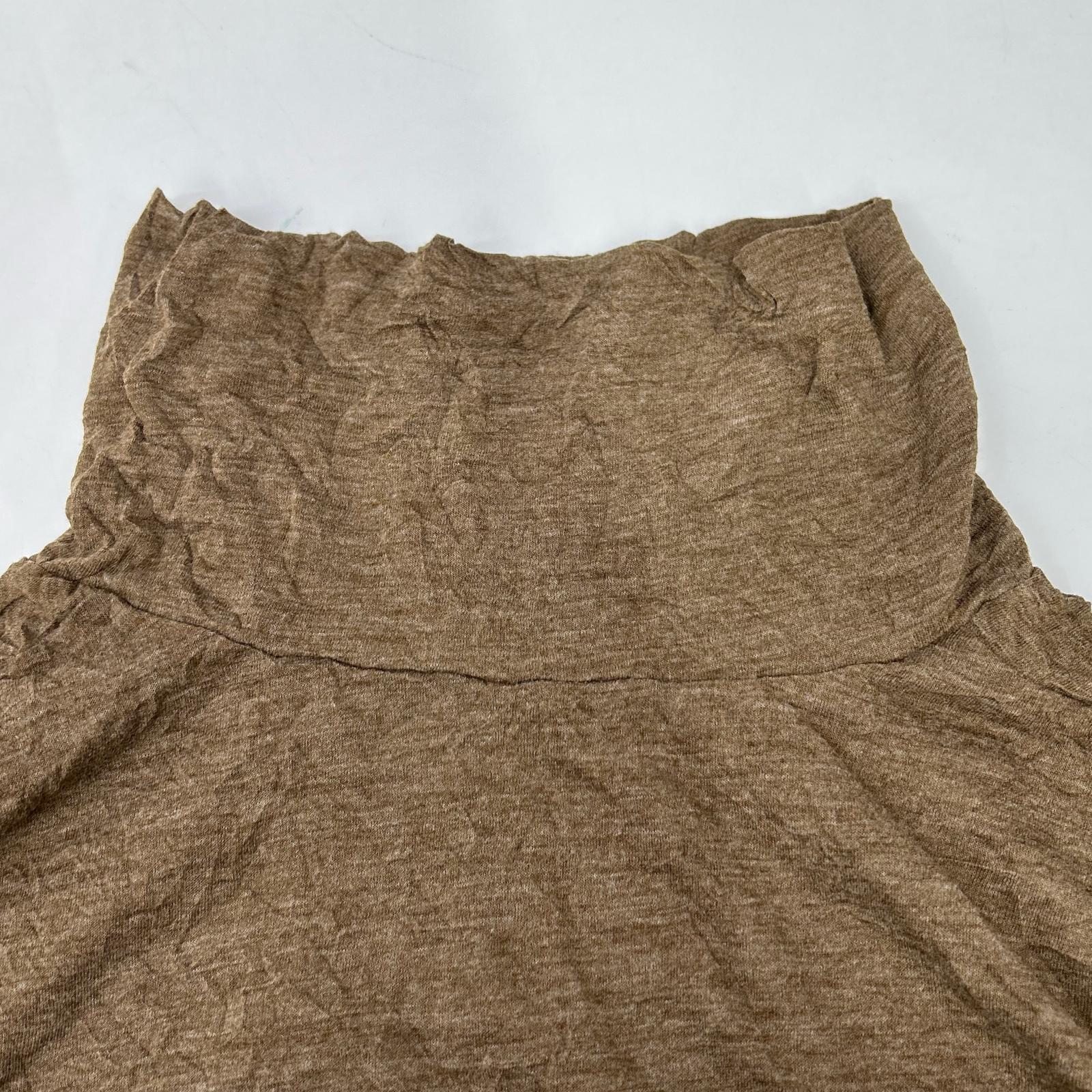 MeISSEYMIYAKE ミーイッセイミヤケ MI32JK372 ブラウン シワ加工 ハイネックカットソー トップス