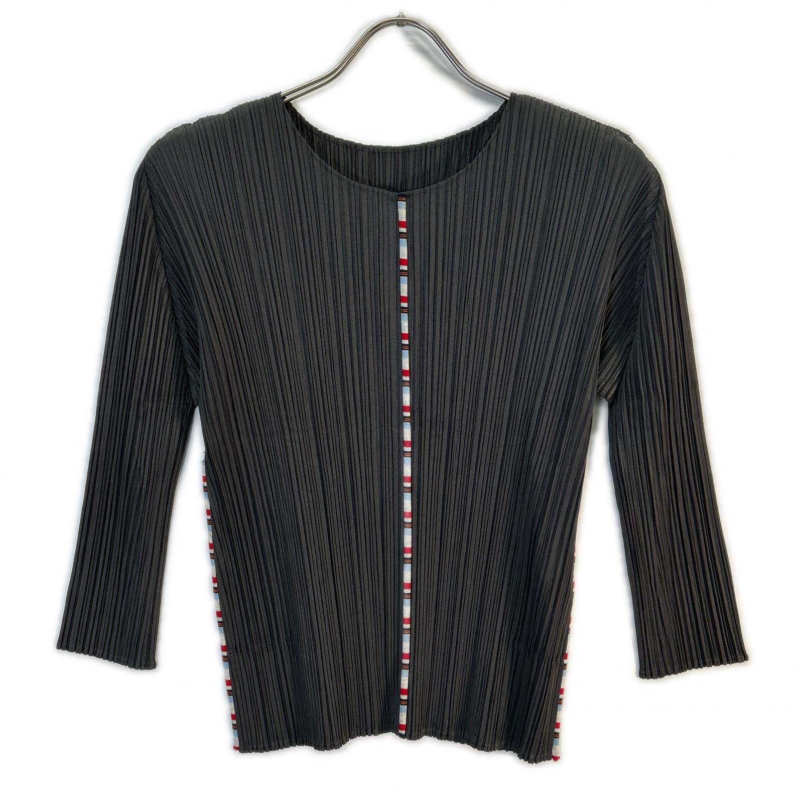 PP43-JK652 Gray Centerline Pleated Cut-and-Sew Top 3 (Women's)