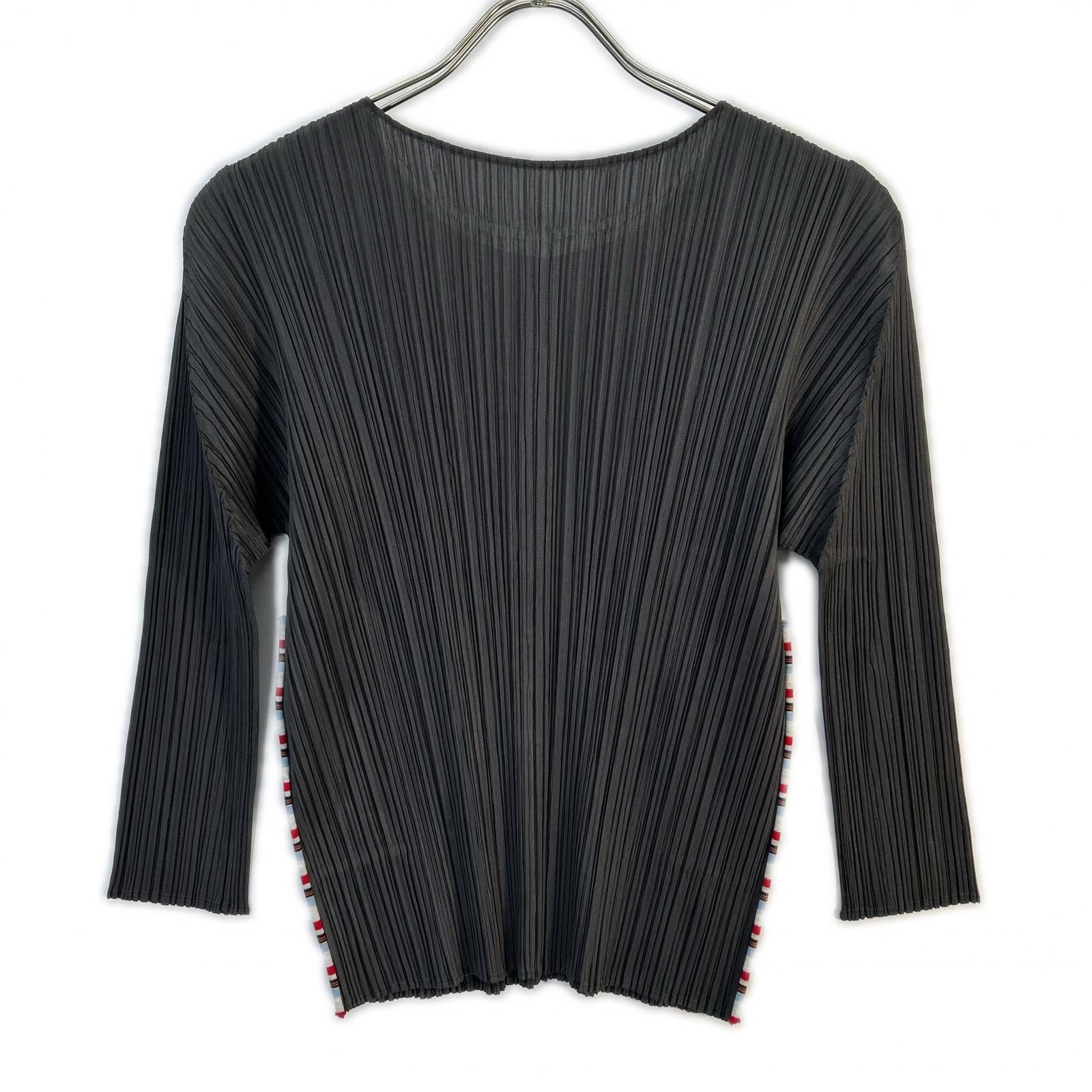 PP43-JK652 Gray Centerline Pleated Cut-and-Sew Top 3 (Women's)