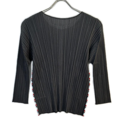 PP43-JK652 Gray Centerline Pleated Cut-and-Sew Top 3 (Women's)
