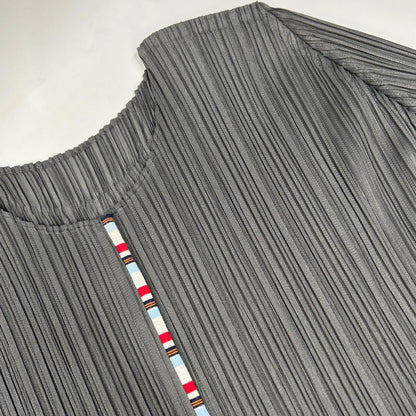 PP43-JK652 Gray Centerline Pleated Cut-and-Sew Top 3 (Women's)