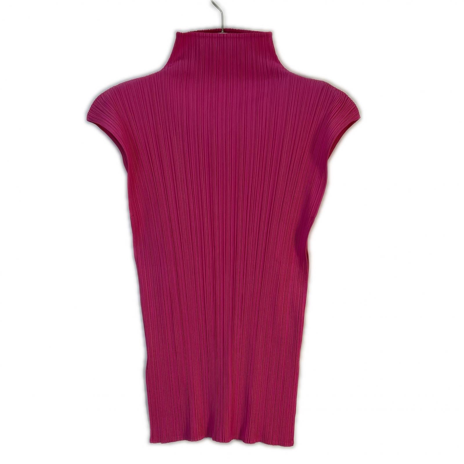 PP43-JK652 Pink French Sleeve Pleated Blouse Tops L Women's