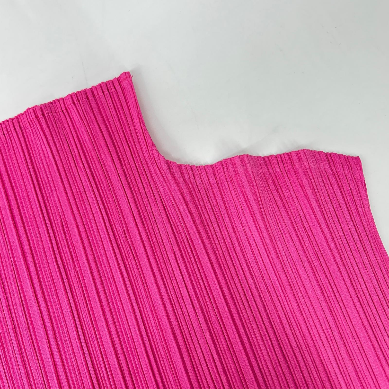 PP43-JK652 Pink French Sleeve Pleated Blouse Tops L Women's