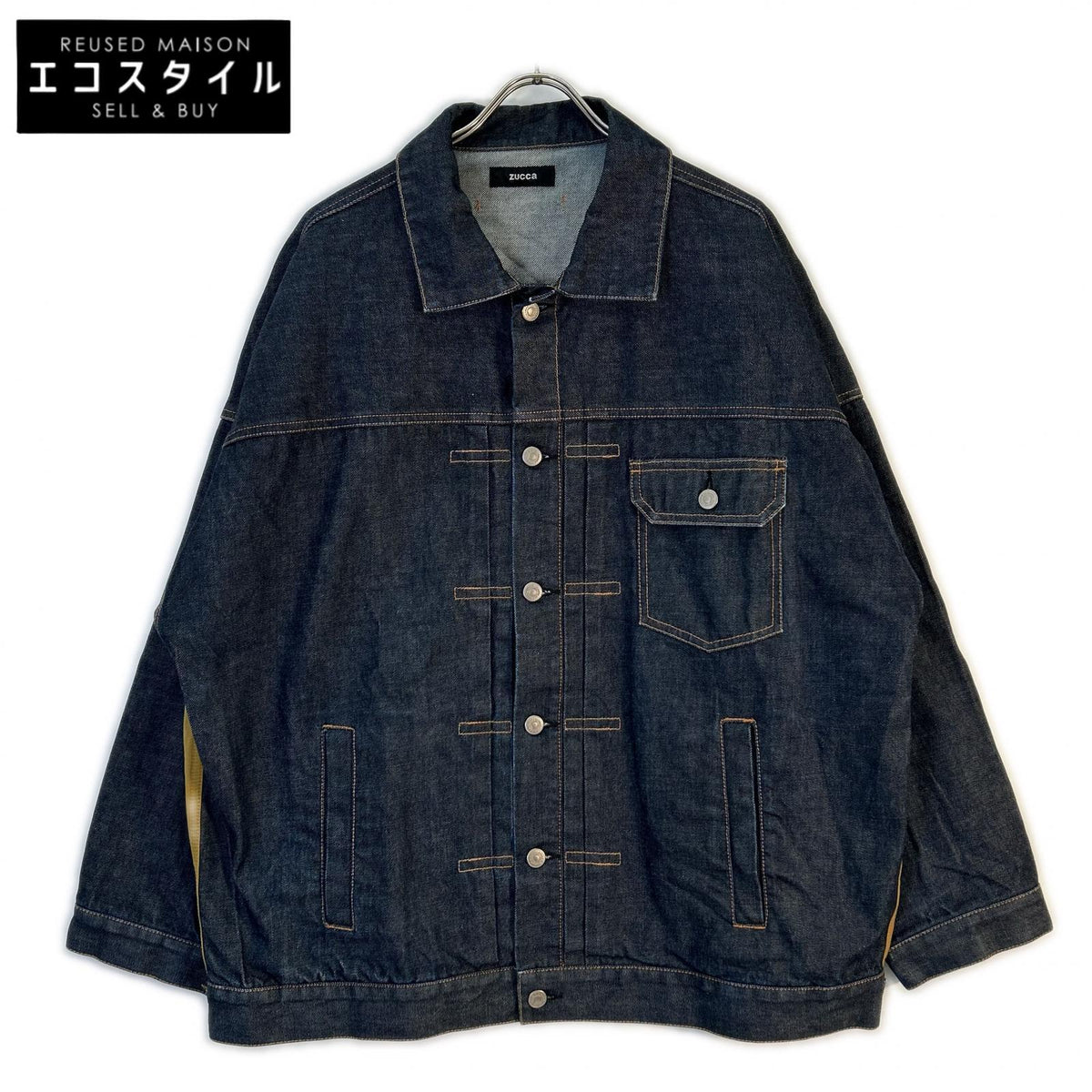 ZUCCA ズッカ CZ98ーFC728 ベージュ 背面ナイロン切替Gジャン ジャケット