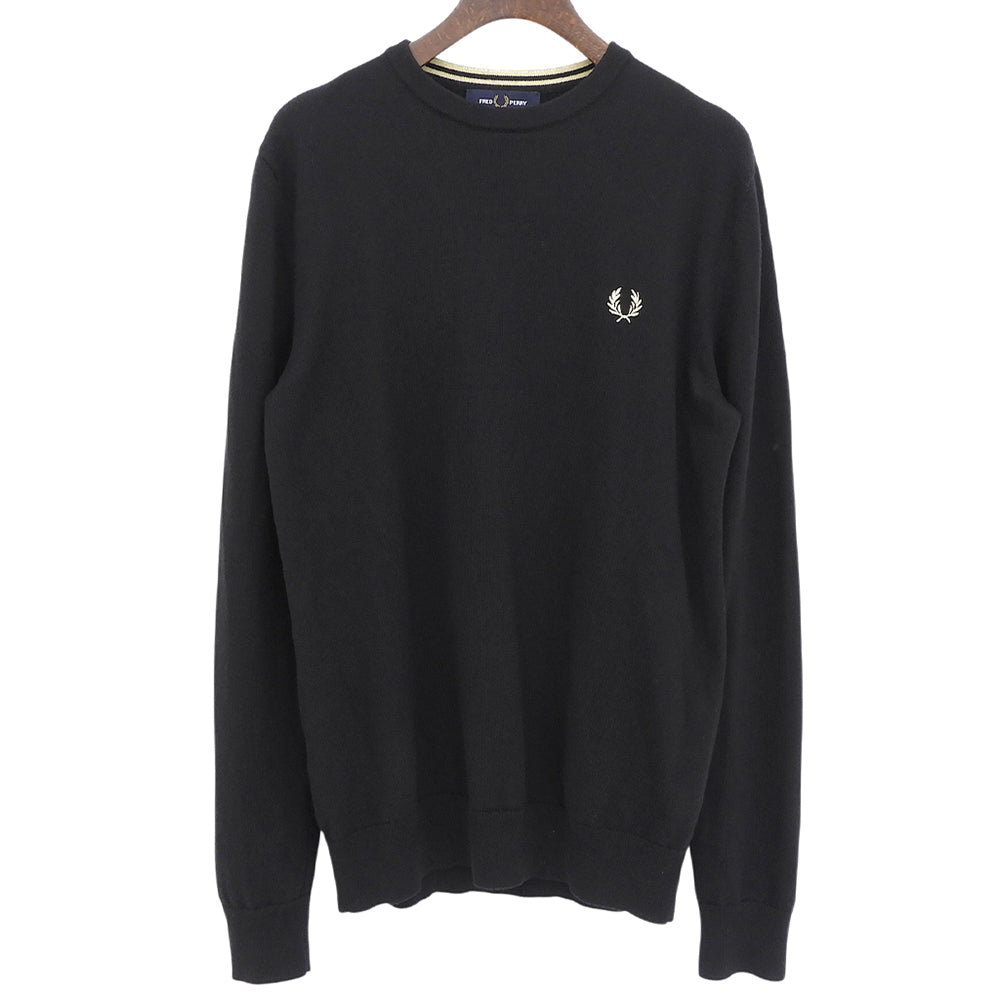 新品同様 Classic Crew Neck Jumper ウール コットン トップス メンズ ブラック S K9601 トップス S メンズ