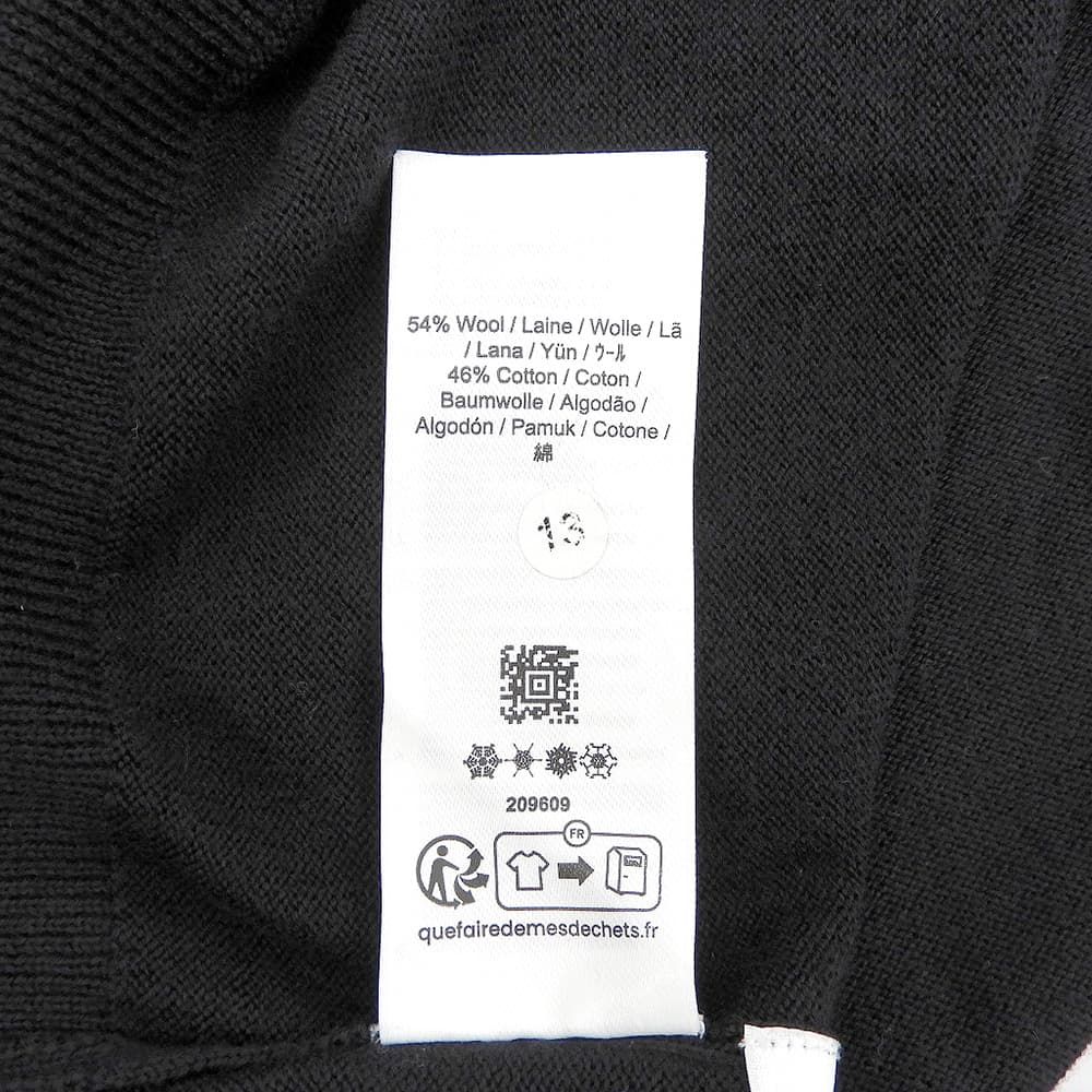 新品同様 Classic Crew Neck Jumper ウール コットン トップス メンズ ブラック S K9601 トップス S メンズ