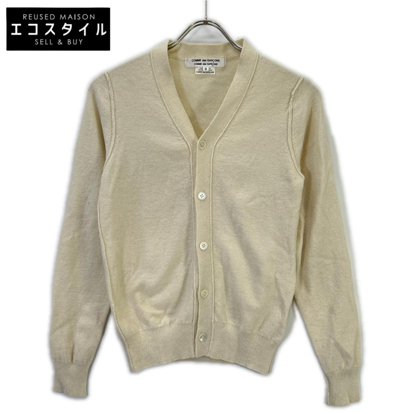 COMMEdesGARCONS COMMEdesGARCONS コムデギャルソンコムデギャルソン（コムコム） RB-N504 アイボリー ニット カーディガン トップス