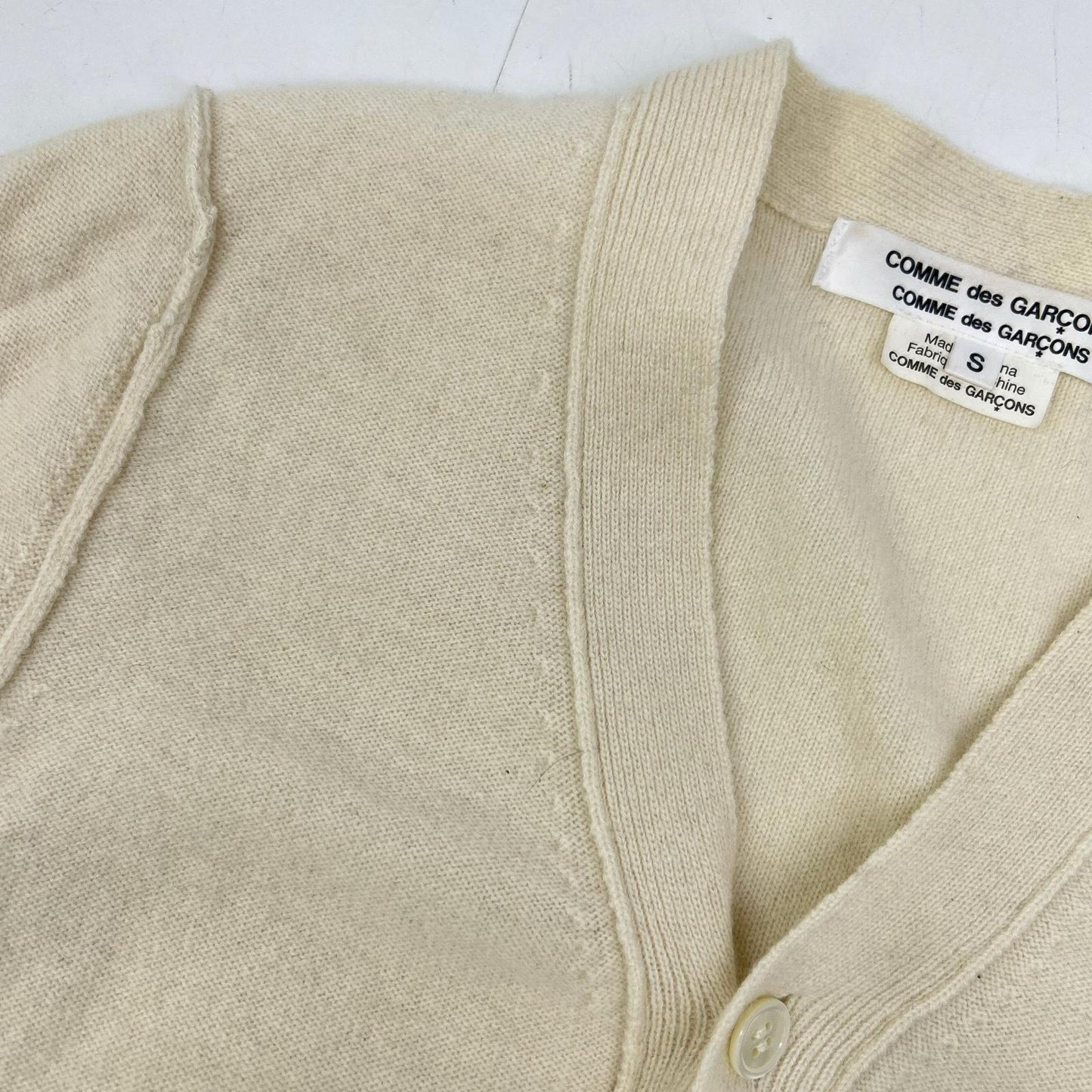 RB-N504 Ivory Knit Cardigan Top S Women's