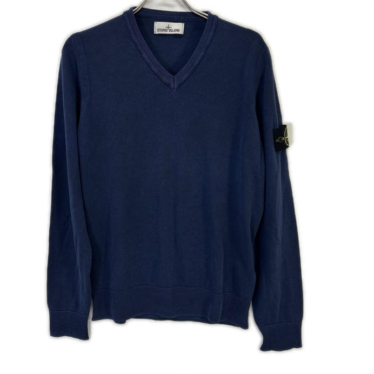 STONE ISLAND ストーンアイランド 6015545B8 インディゴ Vネック ロングスリーブ カットソー トップス