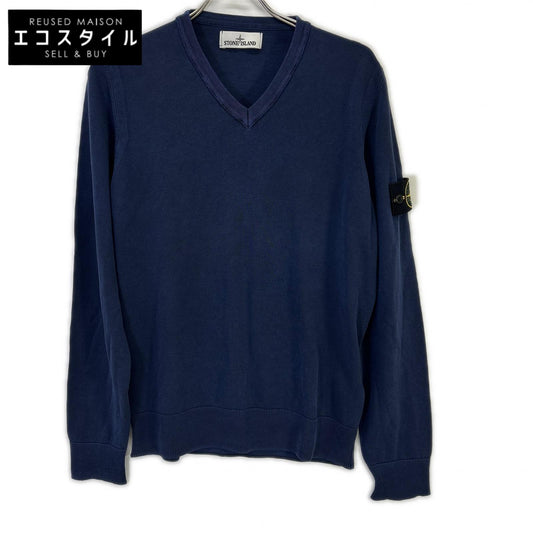 STONE ISLAND ストーンアイランド 6015545B8 インディゴ Vネック ロングスリーブ カットソー トップス