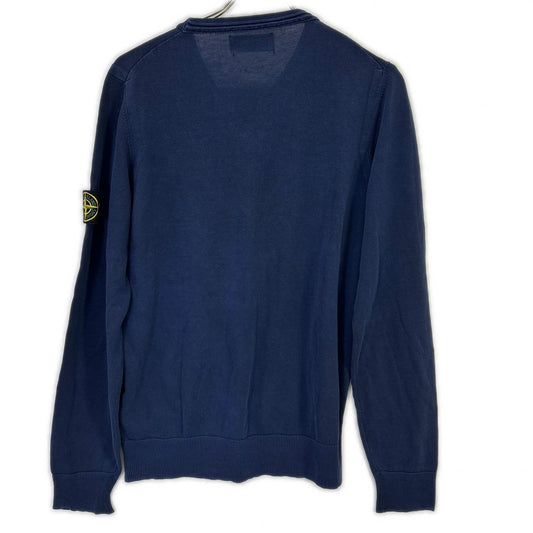 STONE ISLAND ストーンアイランド 6015545B8 インディゴ Vネック ロングスリーブ カットソー トップス