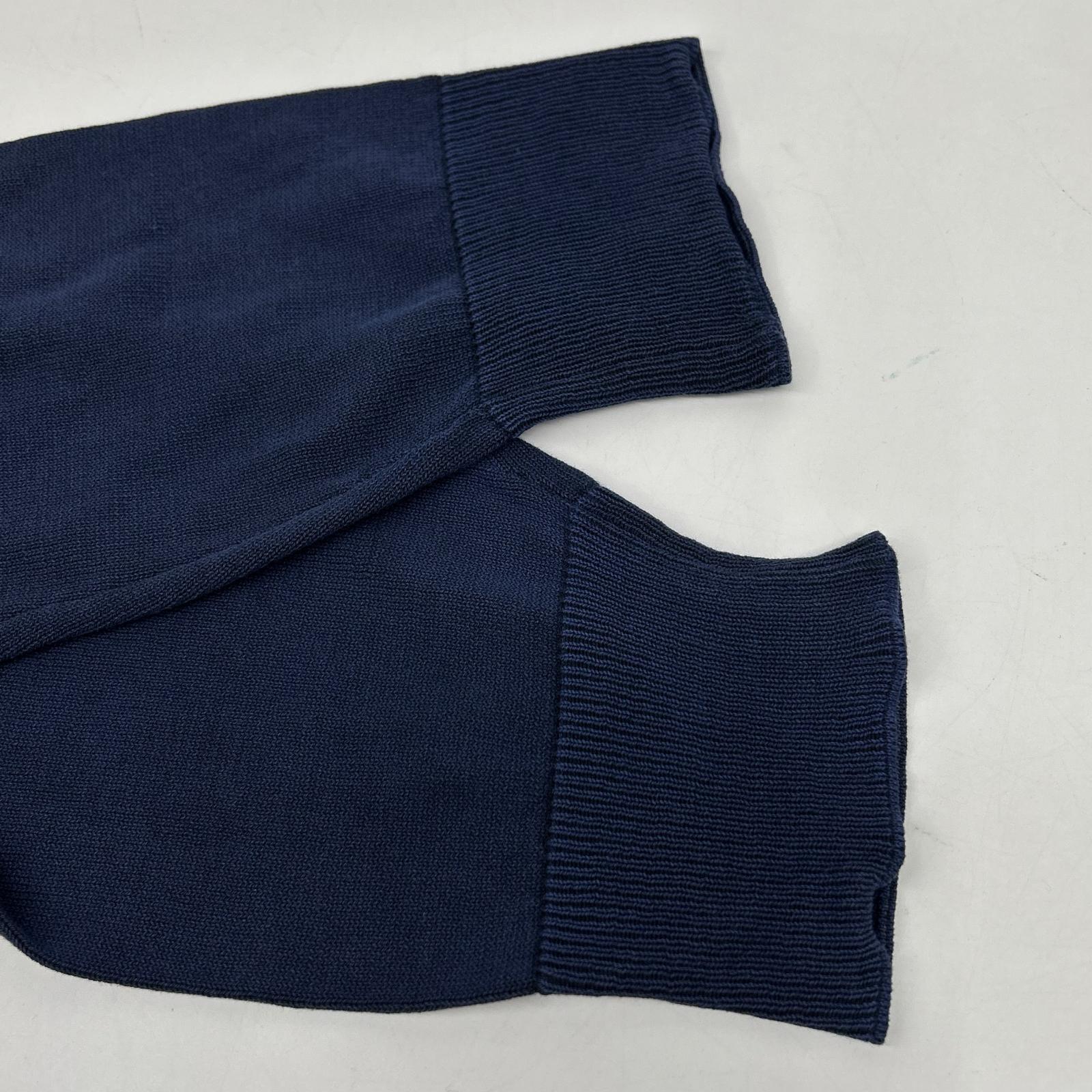 STONE ISLAND 6015545B8 Indigo V-Neck Long Sleeve Cut and Sew Top