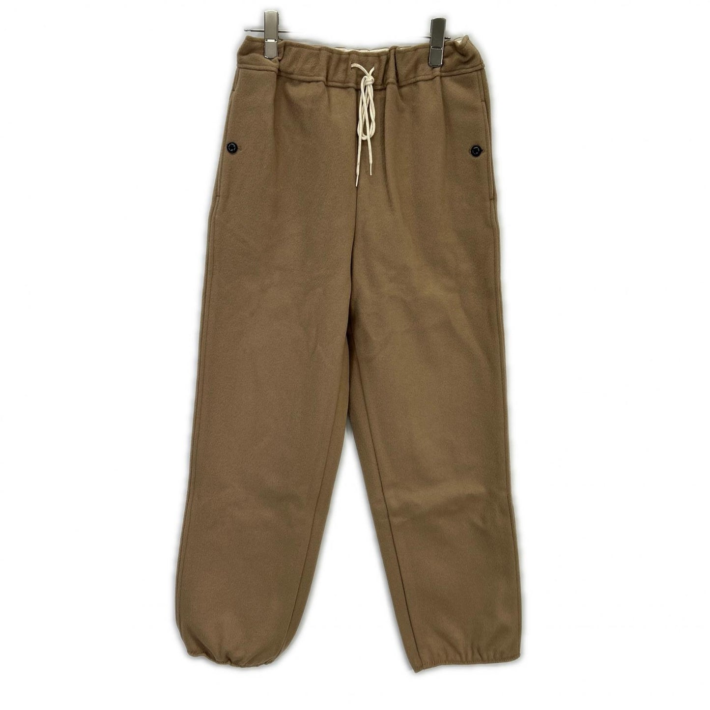 Beige Wool Beaver Track Pants Bottoms 1 Ladies