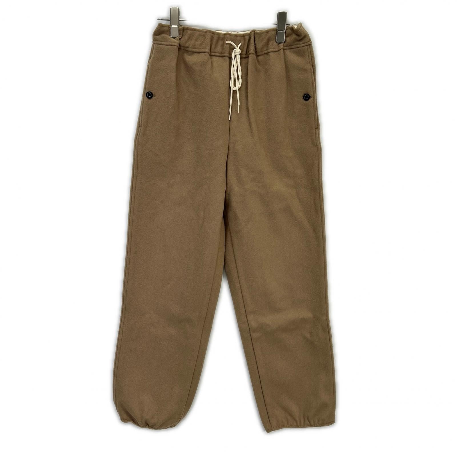 Beige Wool Beaver Track Pants Bottoms 1 Ladies