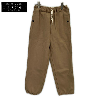 Beige Wool Beaver Track Pants Bottoms 1 Ladies