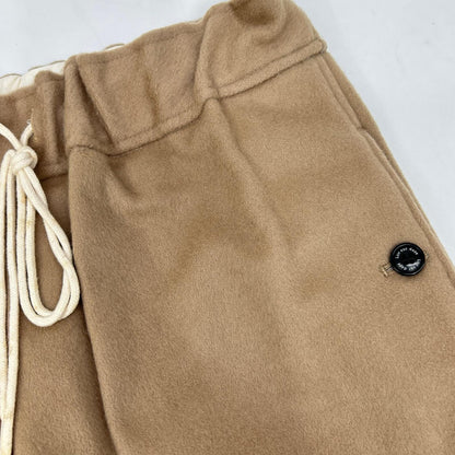Beige Wool Beaver Track Pants Bottoms 1 Ladies
