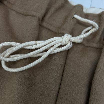 Beige Wool Beaver Track Pants Bottoms 1 Ladies
