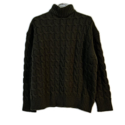 sai PARIS サイ 22年製 カーキ ウール×カシミア ケーブル タートルネックニット トップス
