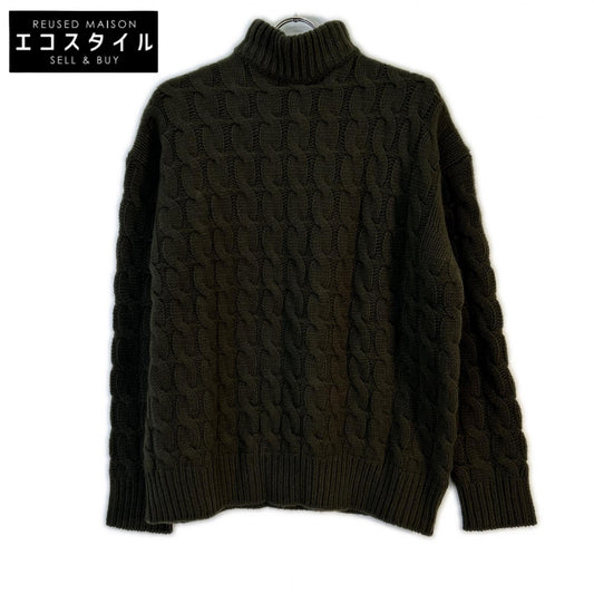 22年製 ｶｰｷ ｳｰﾙ×ｶｼﾐｱ ｹｰﾌﾞﾙ ﾀｰﾄﾙﾈｯｸﾆｯﾄ トップス 38 レディース