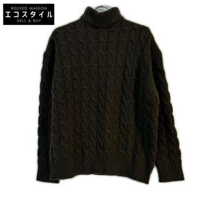 sai PARIS サイ 22年製 カーキ ウール×カシミア ケーブル タートルネックニット トップス