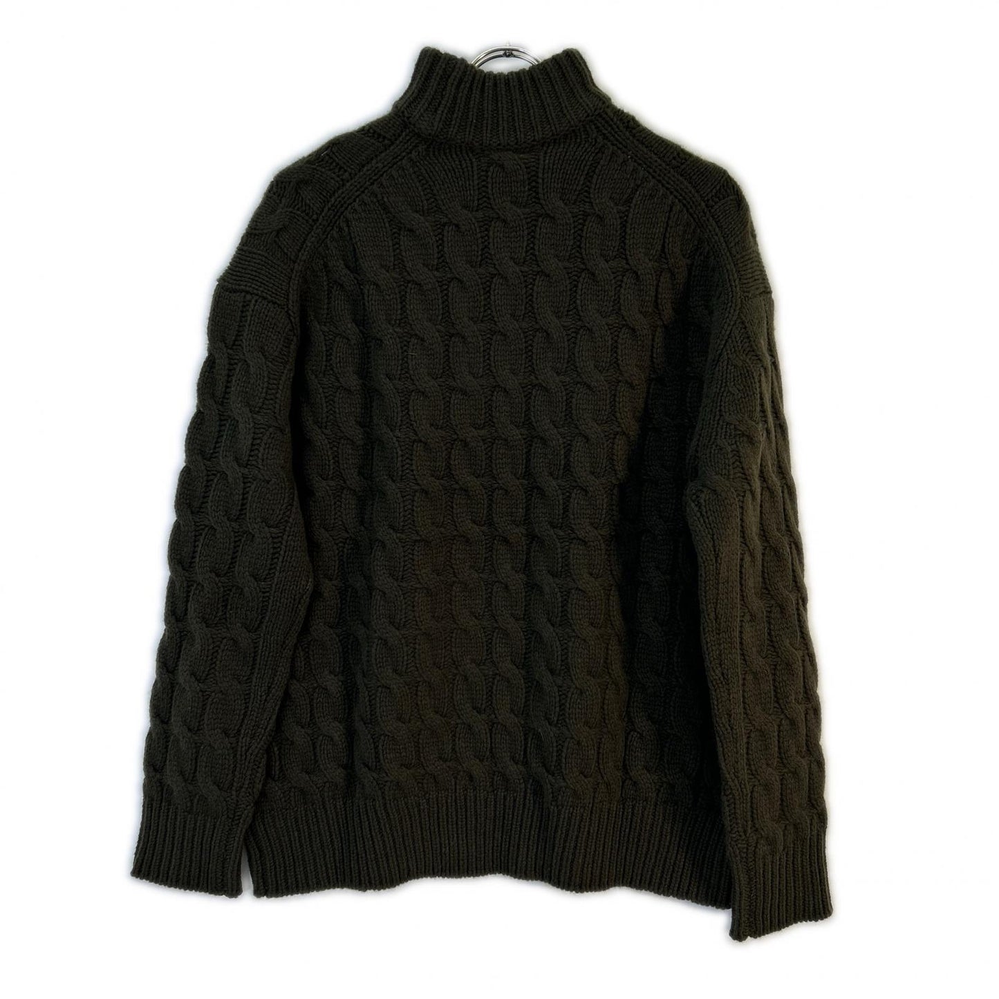 sai PARIS サイ 22年製 カーキ ウール×カシミア ケーブル タートルネックニット トップス