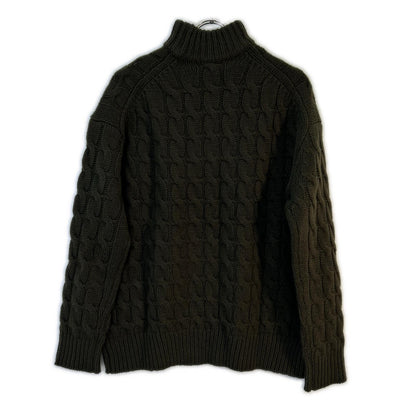 sai PARIS サイ 22年製 カーキ ウール×カシミア ケーブル タートルネックニット トップス