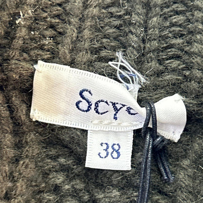 sai PARIS サイ 22年製 カーキ ウール×カシミア ケーブル タートルネックニット トップス