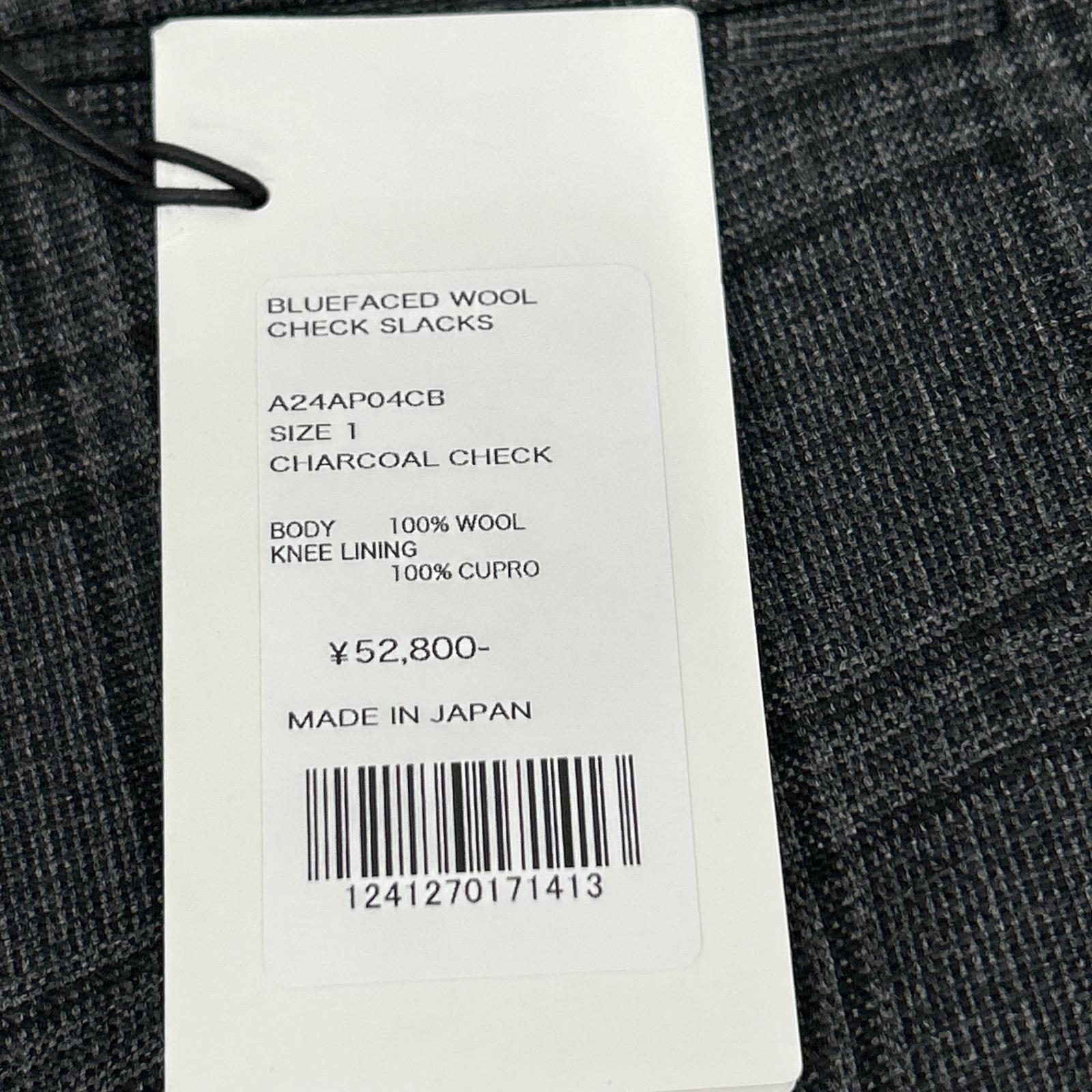 AURALEE オーラリー 24年製 BLUEFACED WOOL CHECK SLACKS ボトムス
