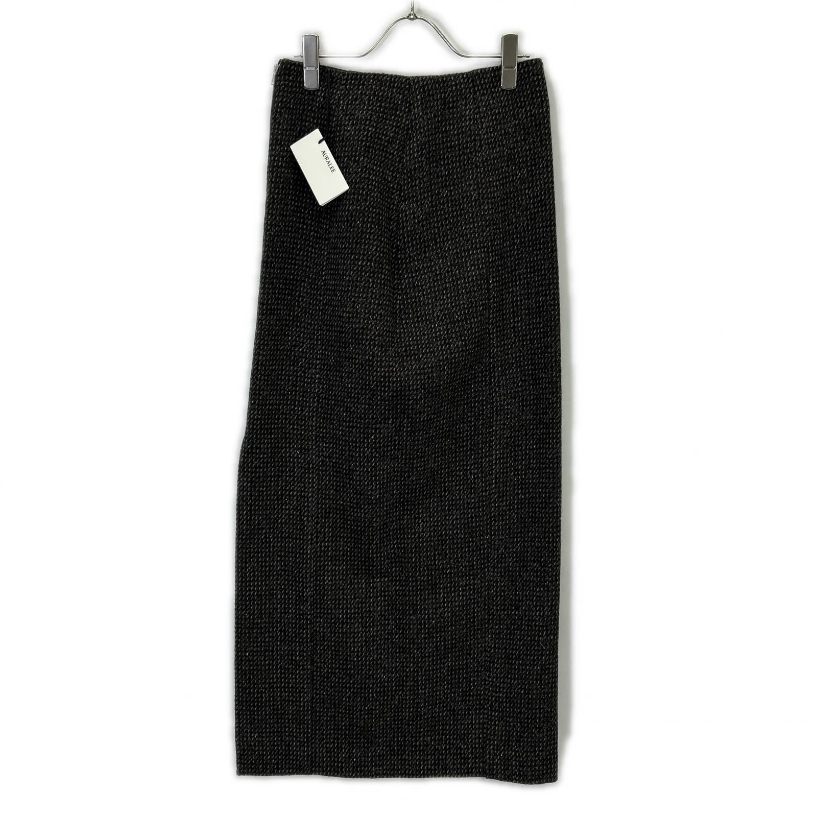 AURALEE 25SS ALPACA WOOL SILK TWEED PENCIL SKIRT