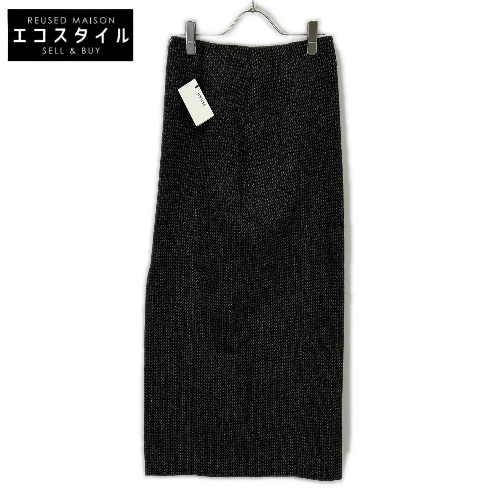 AURALEE 25SS ALPACA WOOL SILK TWEED PENCIL SKIRT
