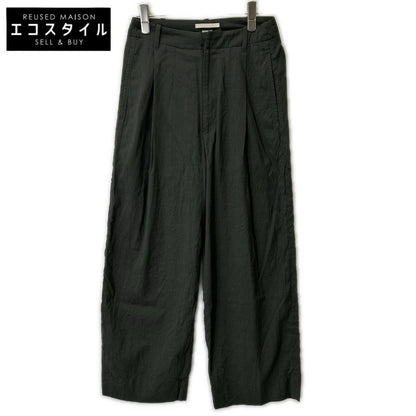blurhms ブラームス Khaki Wool Rayon Silk Wide Slacks Bottoms