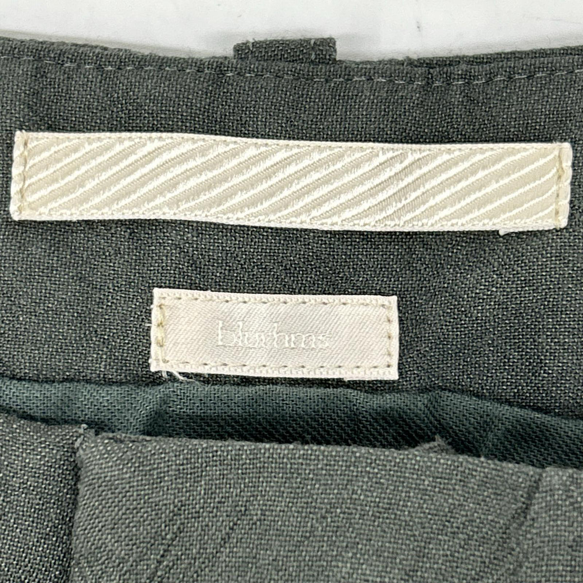 blurhms ブラームス Khaki Wool Rayon Silk Wide Slacks Bottoms