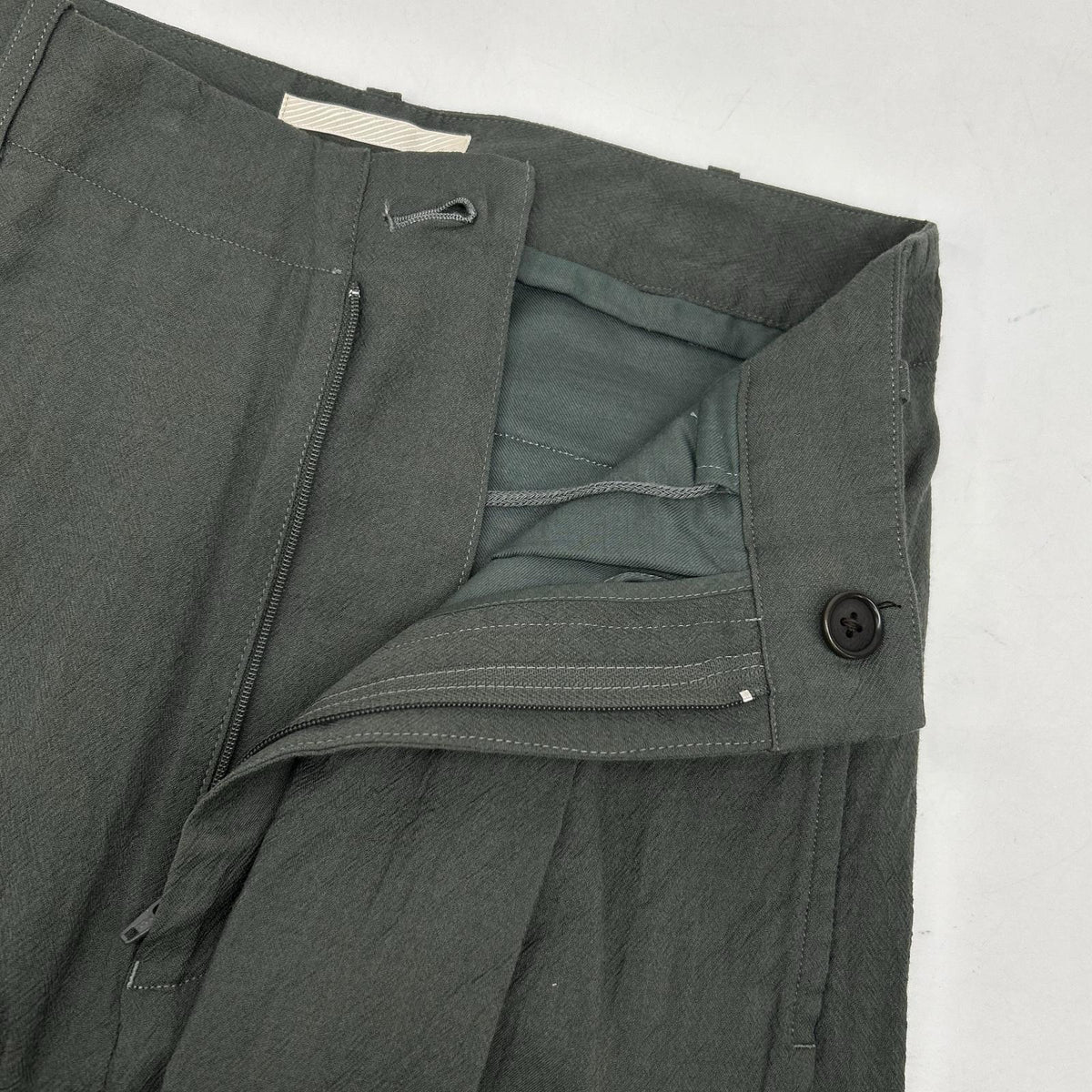 blurhms ブラームス Khaki Wool Rayon Silk Wide Slacks Bottoms