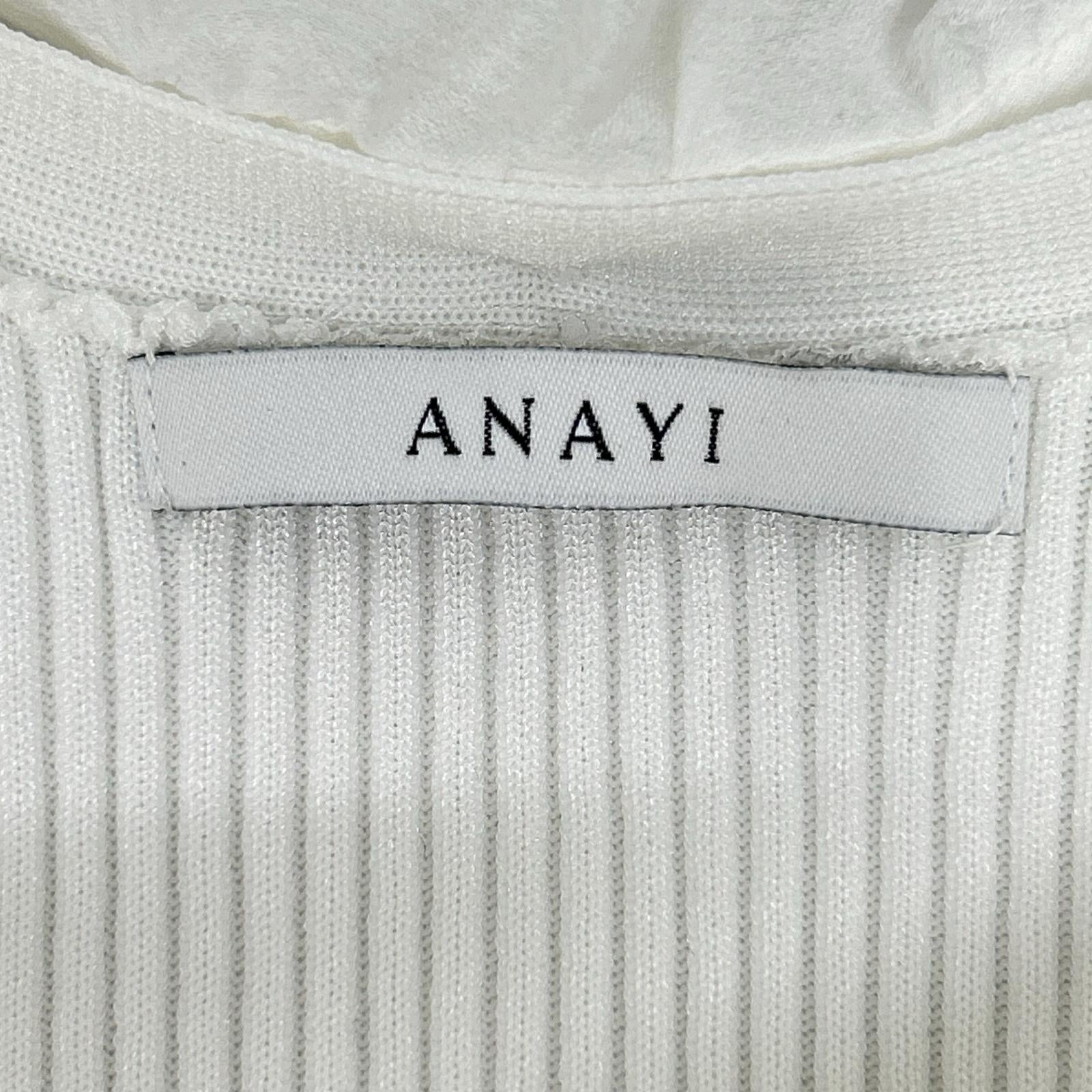 ANAYI アナイ 24年製 ホワイト スパンオーガンジーボウダイブラウス トップス