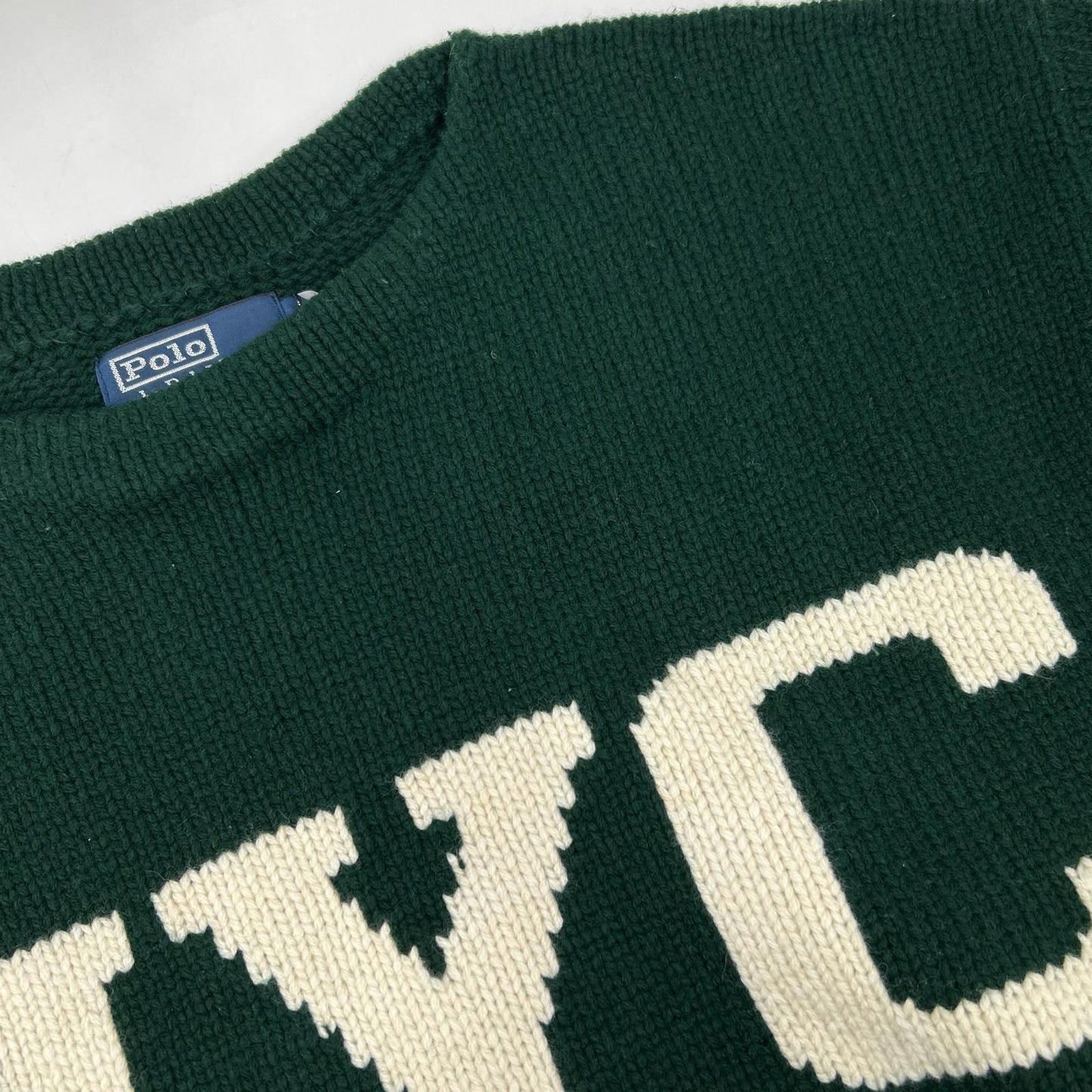 POLO RALPH LAUREN ポロ ラルフローレン 25AW グリーン インターシャ編み NYC ニットプルオーバー トップス