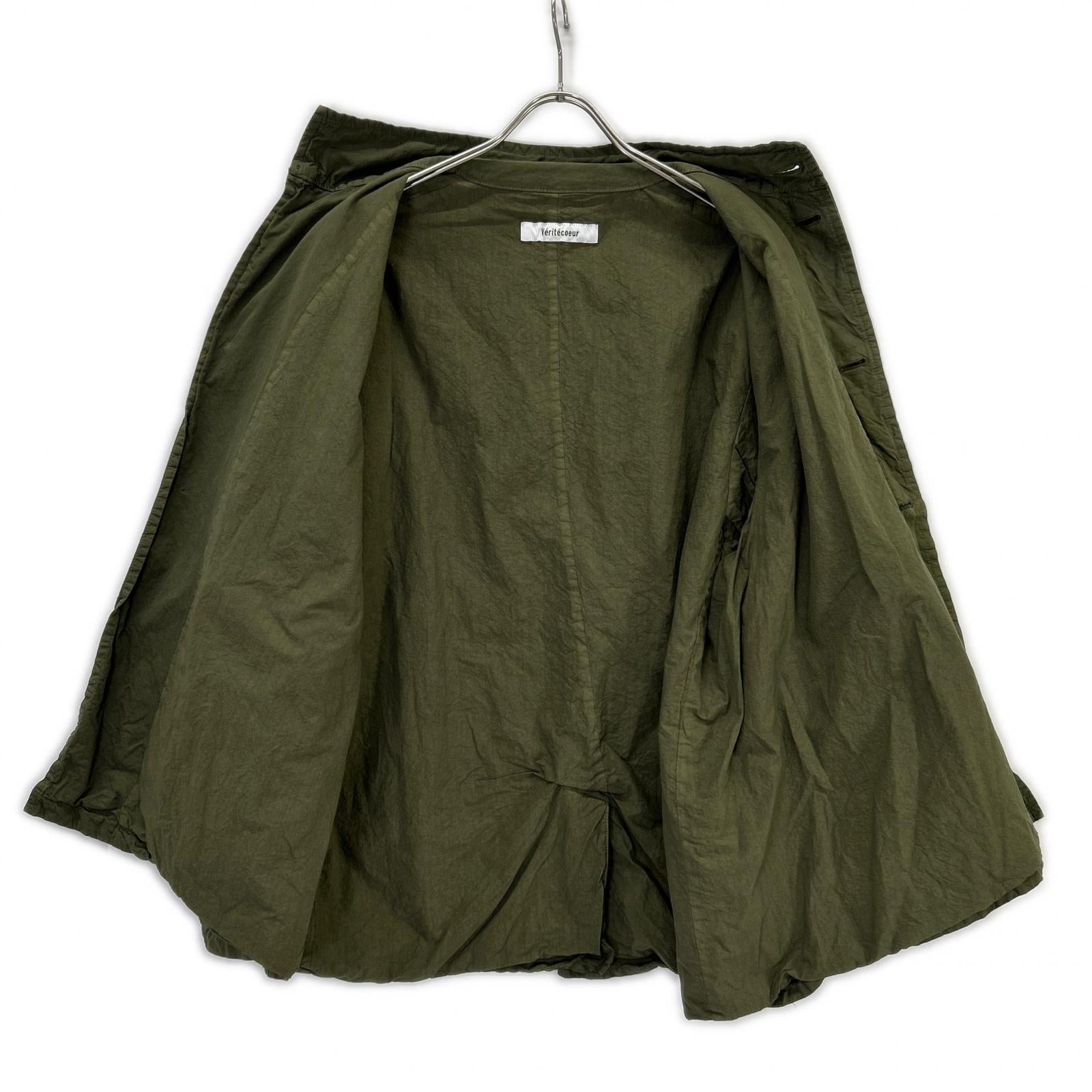 Veritecoeur VC-2669 Khaki Cotton Garment Dyed Coat Jacket