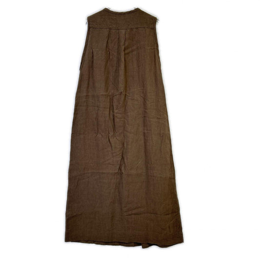 UT232OP025D Khaki Linen Sleeveless One-piece Dress Dresses No size listed Women's