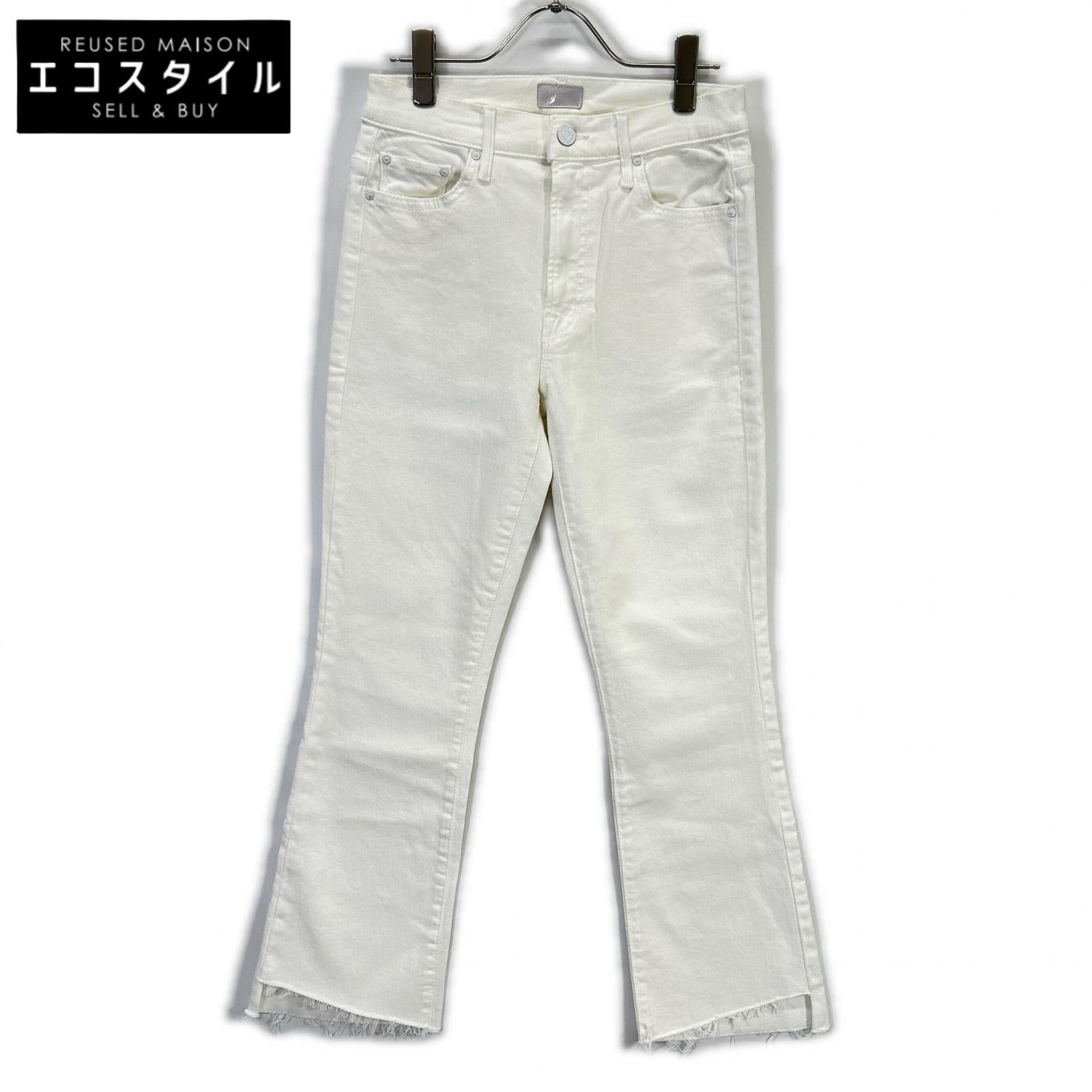 mother マザー 22SS ホワイト クロップドレイヤーカットデニムパンツ ボトムス