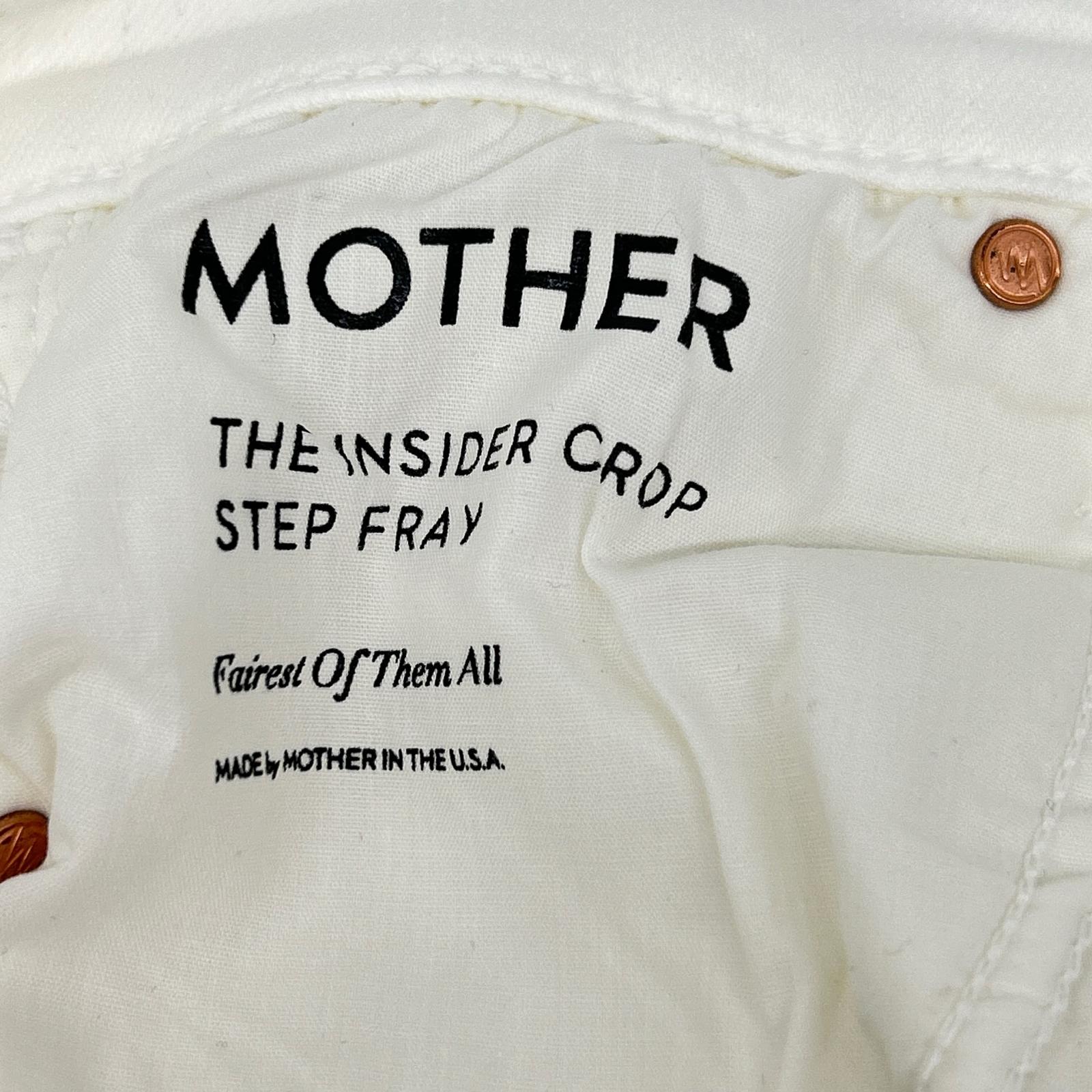 mother マザー 22SS ホワイト クロップドレイヤーカットデニムパンツ ボトムス