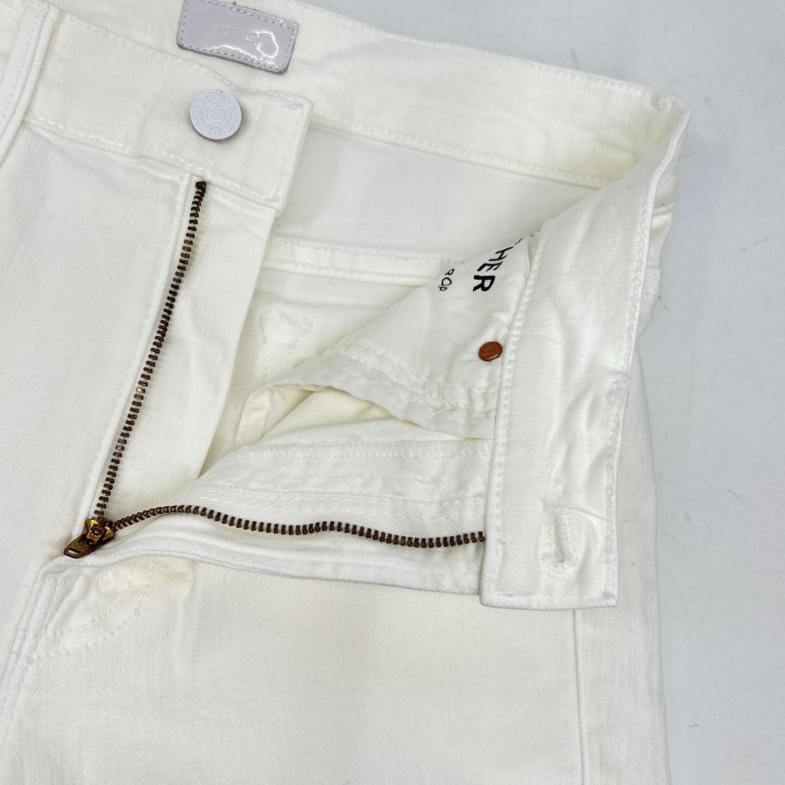 mother マザー 22SS ホワイト クロップドレイヤーカットデニムパンツ ボトムス