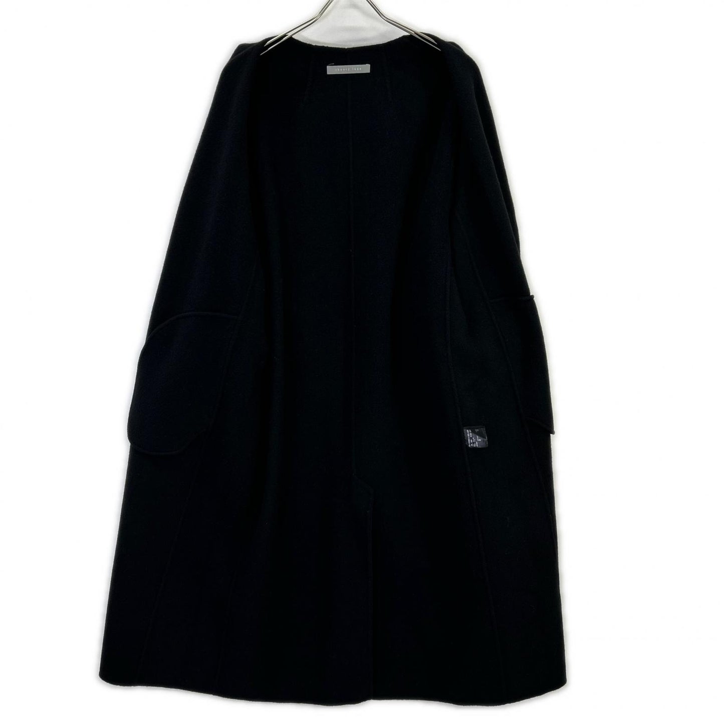 23AW Navy x Black Cashmere Blend Belted Coat 38 Women's